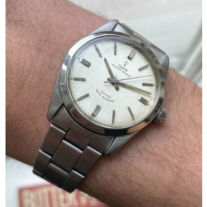 Vintage Tudor Oyster Prince 60s Automatic Silver Rose Dial Steel Case Watch