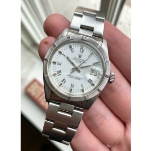 Vintage Rolex 1501 Oyster Perpetual Date Automatic White Roman Dial Watch