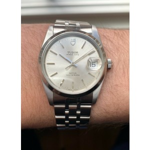 Tudor Prince Date 74000N Automatic Silver Dial Quickset Date Steel Case Watch
