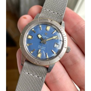 Vintage Zodiac Sea Wolf Rare 50s Automatic Blue Dial Diver Steel Case Watch