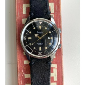 Vintage Exactus Compressor Diver 60s Automatic Black Dial Oversized Case Watch