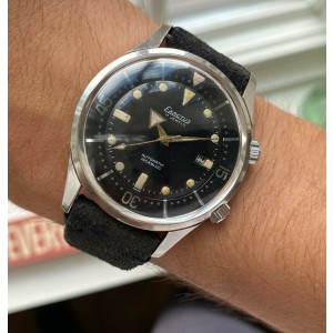 Vintage Exactus Compressor Diver 60s Automatic Black Dial Oversized Case Watch