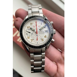 Omega Speedmaster Mark 40 Automatic Chronograph White Dial Quickset Date Watch