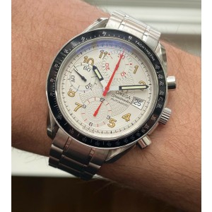 Omega Speedmaster Mark 40 Automatic Chronograph White Dial Quickset Date Watch