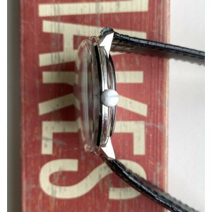 Vintage IWC Manual Wind "Turler" Stamp Silver Sunburst Dial Steel Case Watch