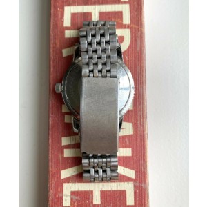 Vintage Zodiac 60s Aerospace GMT Automatic Blue Bezel Silver Dial Watch