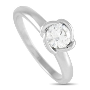 Fred of Paris Fleur Celeste Platinum 0.30ct F-VS2 Diamond GIA Certified Ring