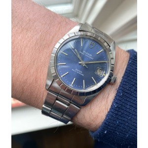 Vintage Tudor Prince Oysterdate 80s Ref 74000 Blue Dial Automatic Quickset Watch