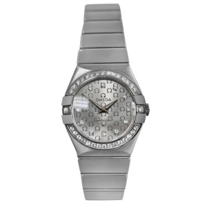 Omega Constellation  Diamond Sunburst Steel 27MM Quartz Watch