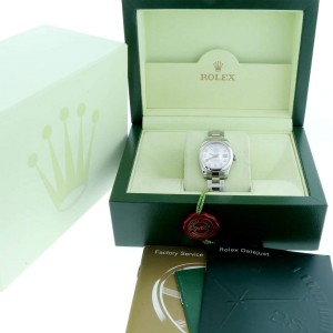 Rolex Datejust Ladies Silver Concentric Arabic Dial 26MM Domed Bezel Automatic Stainless Steel Oyster Watch 179160