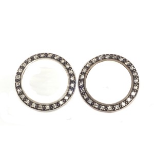 David Yurman 925 Sterling Silver White Quartzite Diamond Button Earrings