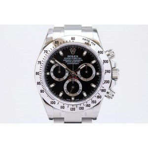 Rolex Daytona Stainless Steel Chronograph Watch 116520 Black Dial Unworn