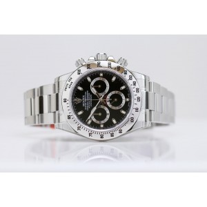 Rolex Daytona Stainless Steel Chronograph Watch 116520 Black Dial Unworn