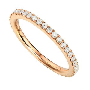 18K Rose Gold 0.43cts Genuine Diamond Pave Ladies Ring Size 6.5