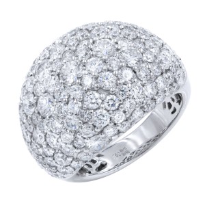 18K White Gold Diamond Cluster Pave Right Hand Ladies Ring 4.75cttw Size 6.5