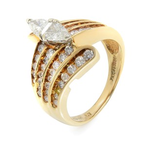 Rachel Koen Diamond Engagement Ring Marquise Illusion 14K Gold 1.75 Cttw Size 6