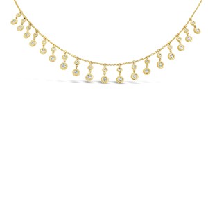 Rachel Koen 14K Yellow Gold Diamond Drop Necklace 0.93cts