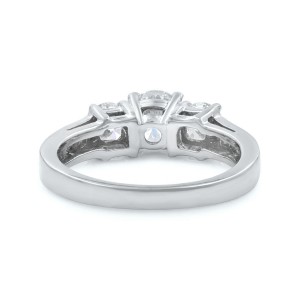 Rachel Koen 14k Gold Three Stone Round Diamond Ladies Anniversary Ring 1.48 Cttw