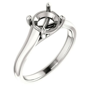 Rachel Koen Platinum Cathedral Engagement Ring Mounting Size 6.5