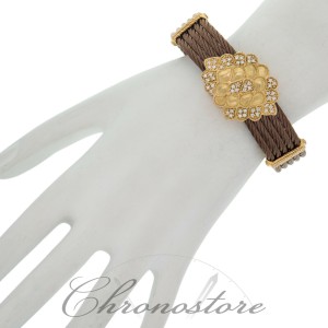 Charriol Celtique 5 Row Nautica Cable 18K 750 Petra Gold Diamond Bronze Bracelet