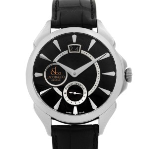 Jacob & Co. Palatial Big Date Steel Hand-Wind Mens Watch PC400.10.NS.NS.A