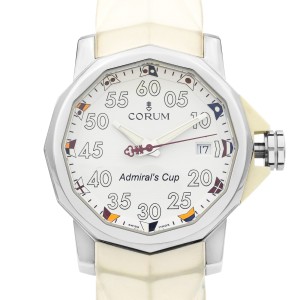Corum The Admiral's Cup Steel White Dial Automatic Mens Watch 01.0010