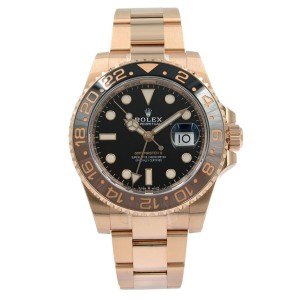 Rolex GMT-Master II 126715 Root Beer 18K Rose Gold Automatic Mens Watch