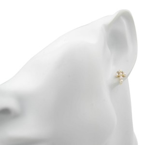 Rachel Koen 14K Yellow Gold Tiny Freshwater Pearl Cross Stud Earrings