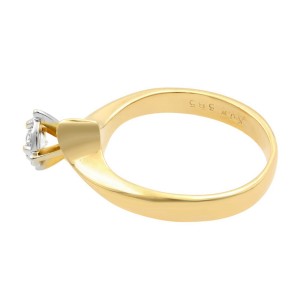 Rachel Koen 14K Yellow Gold One Round Cut Small Diamond Engagement Ring 0.15cttw