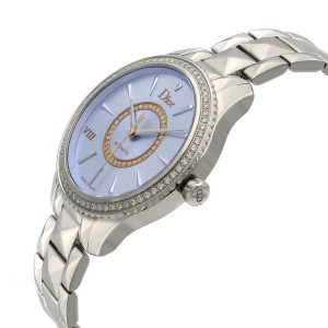 Dior VIII Montaigne Diamond Blue Sunray Dial Automatic Ladies Watch CD152510M001