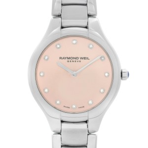 Raymond Weil Noemia Steel Diamonds Pink Dial Quartz Ladies Watch 5132-ST-80081