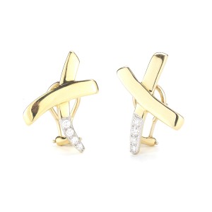 Tiffany & Co. Yellow Gold Paloma Picasso Diamond X Earrings