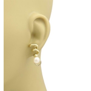 Tiffany & Co. Pearls 18k Yellow Gold Spiral Post Clip Earrings