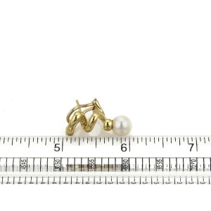 Tiffany & Co. Pearls 18k Yellow Gold Spiral Post Clip Earrings
