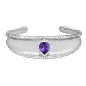 Chopard Imperiale Amethyst and Diamonds Cuff Bracelet 18k White Gold 2.38cttw 
