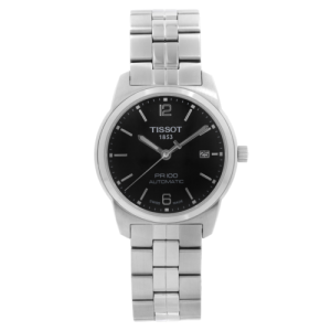 Tissot PR100 Stainless Steel Black Dial Automatic Mens Watch
