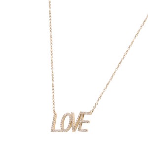 Rachel Koen Diamond Love Necklace 