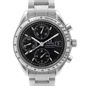 Omega Speedmaster Chronograph Steel Black Dial Automatic Mens Watch 