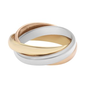 Cartier Trinity Three Tone Gold Classic Ring 18K Gold Size