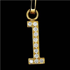 CORE JEWELS 18K Yellow Gold NUMERAL 1 Diamond Necklace