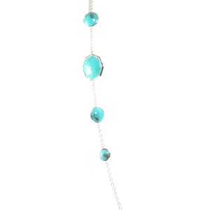Ippolita Sterling Silver with Turquoise Rock Candy Link Necklace 