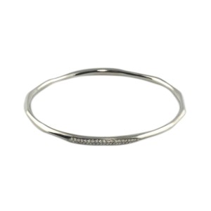 Ippolita Rhodium Sterling Silver Diamond Bangle Bracelet