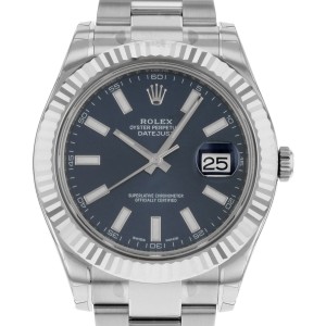 Rolex Datejust II 116334 blio 18K White Gold & Steel Automatic Men's Watch