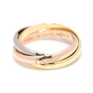 Cartier 18k white yellow pink gold Trinity Ring US:8.75 SKYJN-670
