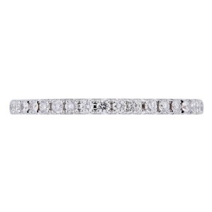 18K White Gold 0.22cts Genuine Diamond Pave Ladies Ring Size 6.5