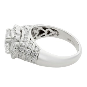 Rachel Koen 18K White Gold Round Cut Diamond Engagement Ring 2.73ct Size 6.25