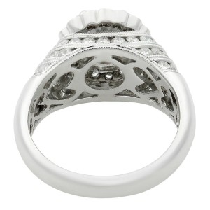 Rachel Koen 18K White Gold Round Cut Diamond Engagement Ring 2.73ct Size 6.25