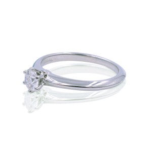 Tiffany Co. Platinum Solitaire Diamond Engagement Ladies Ring 0.22 Cttw Size 5