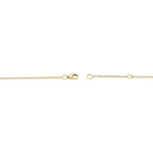 14K Yellow Gold Pave Diamond 0.12cttw Circle Disc Choker 16 Inch Necklace