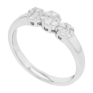 Rachel Koen 14k White Gold 0.29 Cttw Diamonds Womens Ring Size 7.25